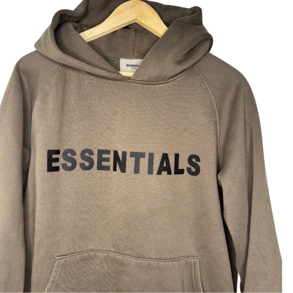 Fear of God ESSENTIALS Hoodie Brown Taupe | Size Small - Picture 2 of 9